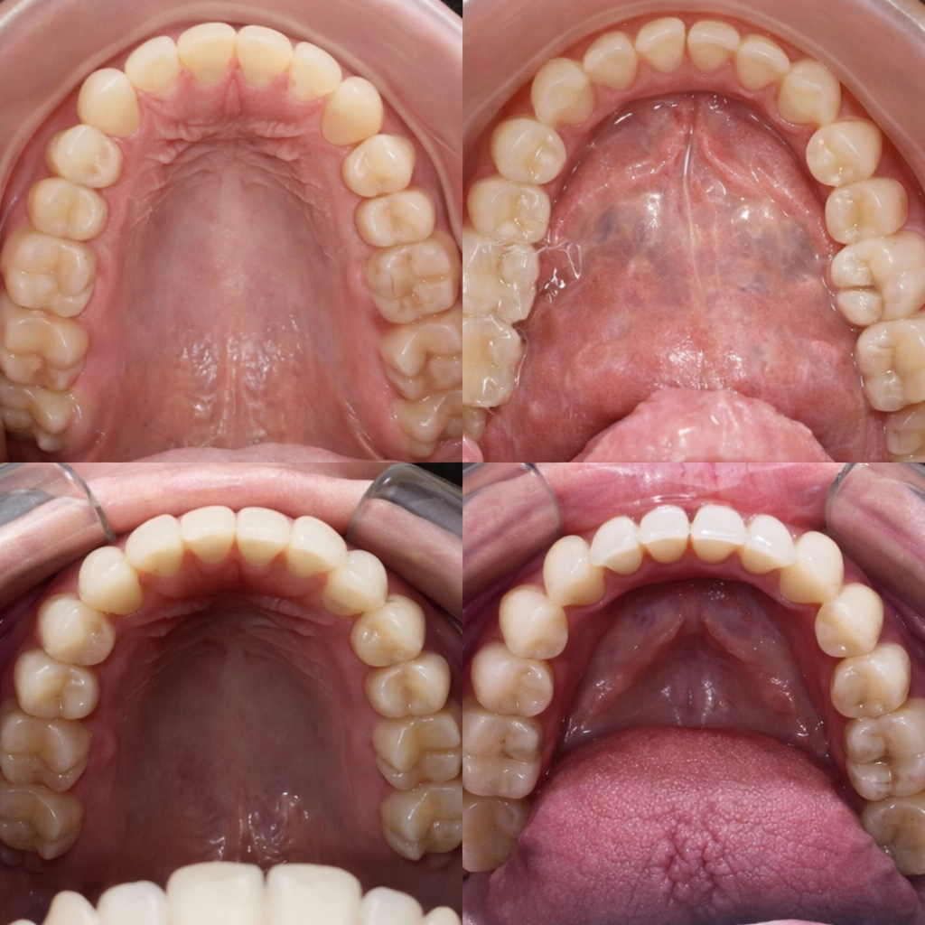 Antes e depois de tratamento dentário