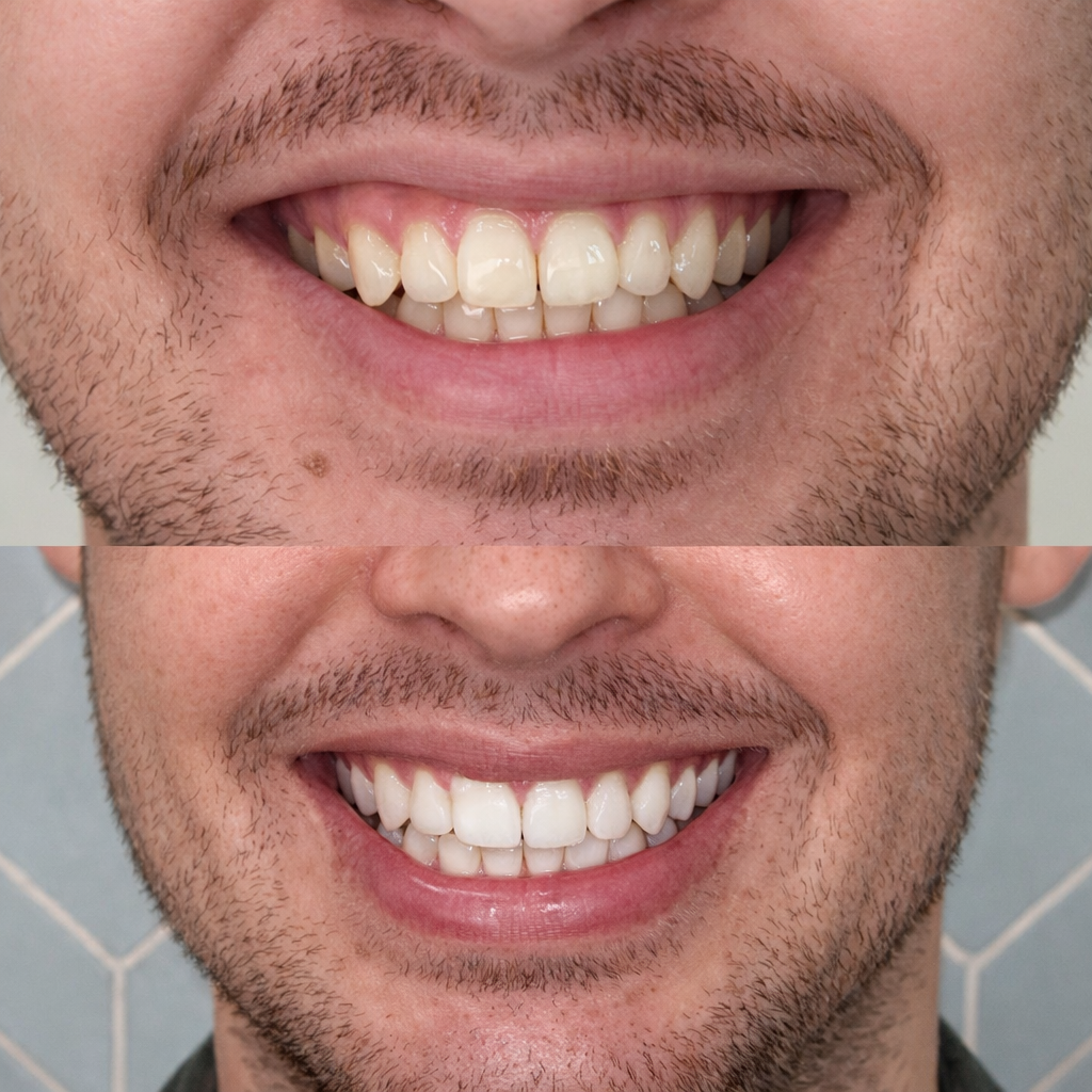Antes e depois do sorriso